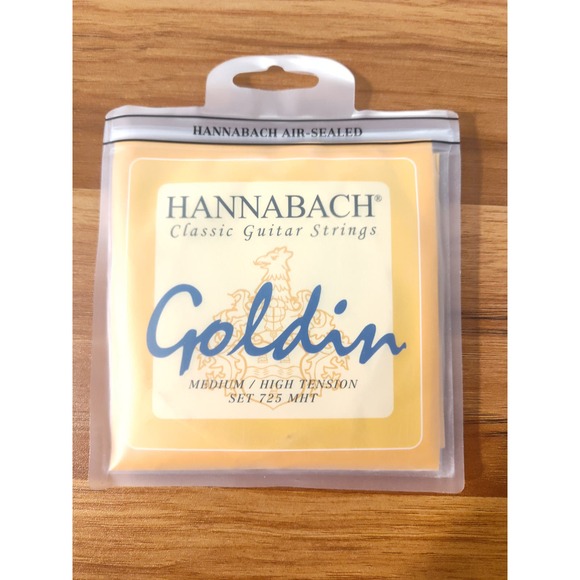 Hannabach Corde Per Chitarra Classica Serie 725 Medium/High Tension Goldin - Set Di 3 Corde Basse - 7257MHT - 6